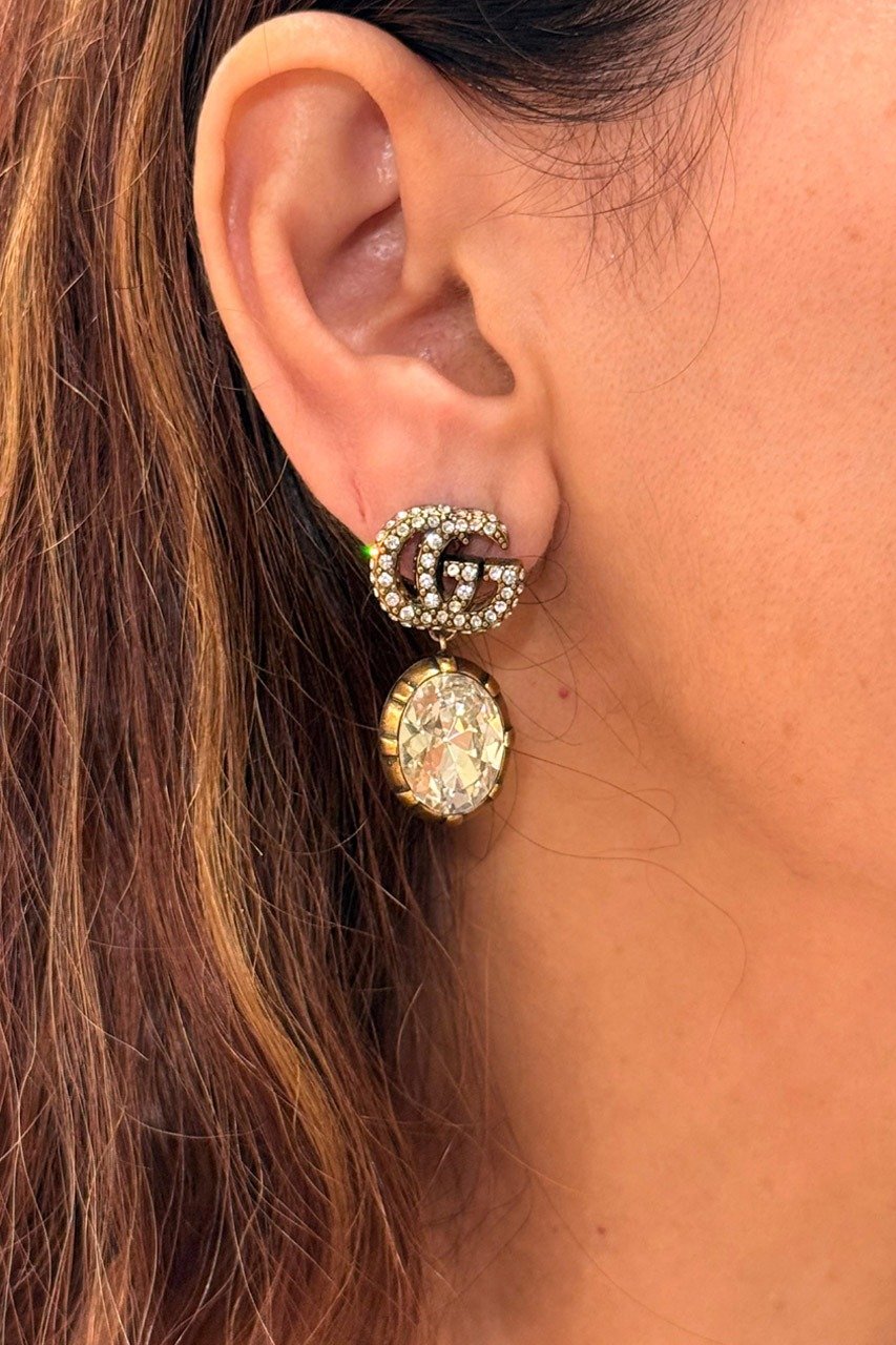 Lucy Black Rohdium Zircon Earrings