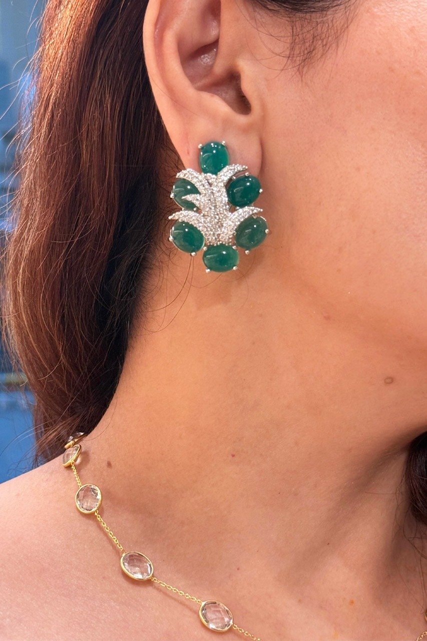 Charlotte Emerald Zircone Studs