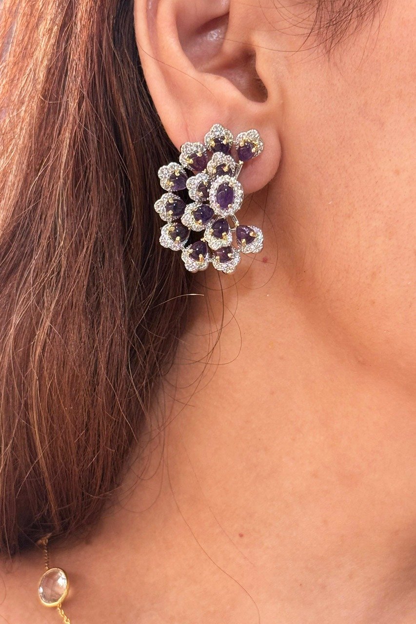 Isabella Saphire Synthetic Zircon Studs