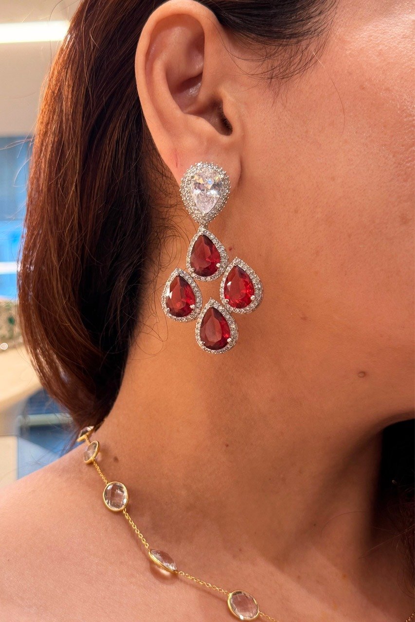 Lily Ruby Zircon Danglers