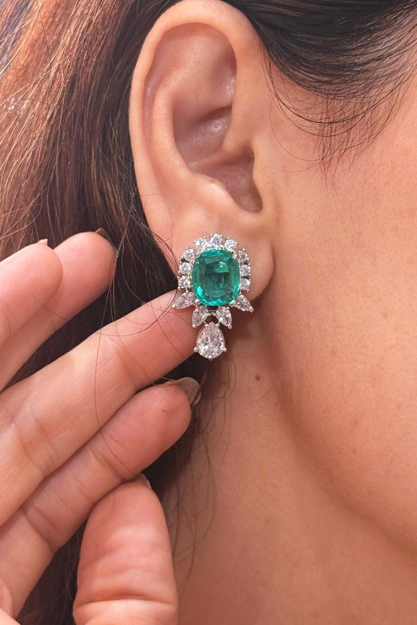 Luna Emerald Zircon Studs