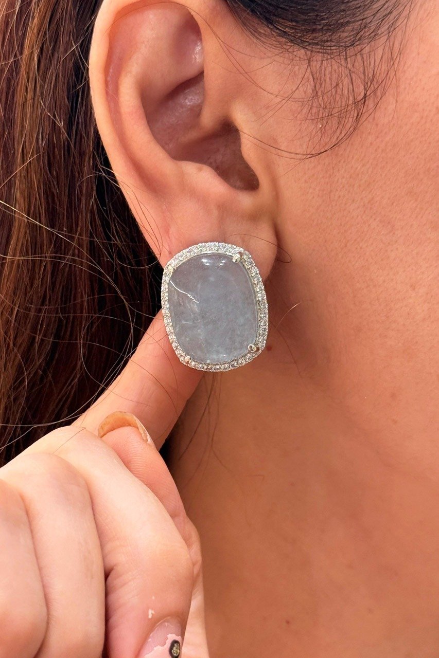 katherine Mint Blue Zircon Studs